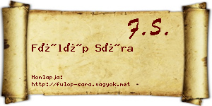 Fülöp Sára névjegykártya