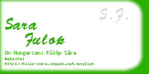 sara fulop business card