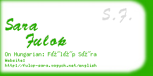 sara fulop business card